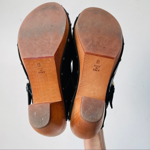 SOLD Madewell 1937 Wood Clogs Leather Kiltie US 8 - Picture 8 of 8